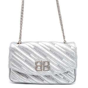 Balenciaga Chain Shoulder Bag Logo Leather
